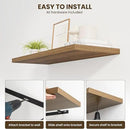 48" Floating Shelves for Wall, 12" Deep Slim Walnut Floating Shelves, Wall-Mounted Shelves for Bedroom, Living Room, Kitchen, Bathroom - Set of 2 by CozyNest Decor