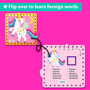 Premium Foil Edge Lacing Cards for Kids Ages 3-6 | 10 Double-Sided Unicorn and Fairy Sewing Cards with Multilingual Learning | Durable Cardboard Fine Motor Skills Activity Kit by TinyTreasures Baby Boutique