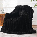 BENVWE Faux Fur Throw Blanket for Couch Bed - Fluffy Soft Thick Bubble Blanket for Living Room Home Decor - Fathers Day Birthday Gifts for Women Men, Black, 60" x 80" by CozyNest Decor