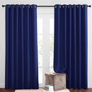 NICETOWN Blackout Living Room Curtains Extra Wide, Triple Weave Grommet Top Thermal Insulated Window Treatment Light Blocking Panels for Patio/Porch (Navy Blue, W80 x L84, Set of 2) by TinyTreasures Baby Boutique