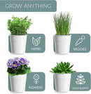 Barnyard Designs Indoor Herb Garden Planter Set with Tray, Metal Windowsill Plant Pots with Drainage for Outdoor or Indoor Plants, Set/3 (White) by GreenHaven Gardens