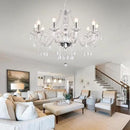 Modern Elegant 10 Lights K9 Crystal Glass Chandelier Silver Pendant Ceiling Lighting European Style for Dining Living Room Bedroom Transparent, 10 E12 Bulbs Required by CozyNest Decor