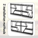 Wall Mounted Wine Rack with Glass Holder, 3-Tier Metal Storage Shelf, Black Diamond Design, Wine Bottle Display with Stemware Storage (Black, 39.37in/Left) by CozyNest Decor