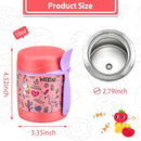 10oz Soup Thermo for Hot Food Kids,Lunch Thermo Kids Food Jar with Spoon Hot Insulated Food Containers,Leak Proof Stainless Steel Wide Mouth Lunch Food Thermo Jar for School(Pink-Flamingo) by TinyTreasures Baby Boutique