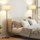 Ambimall 60'' Modern Floor Lamp Set of 2, 2PK Tall Lamps for Living Room Bedroom, Beige Shade with Black Pole(Without Bulb) by CozyNest Decor