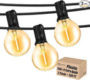 Outdoor String Lights 300FT Waterproof Globe String Lights with 150+4 Shatterproof G40 LED Bulbs,Dimmable Connectable Patio Lights String for Hanging Bistro Backyard Gazebo,2-Pack x 150 FT by GreenHaven Gardens