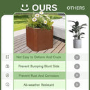 Corten Steel Planter Box-24"x24"x24"-Large Square Planter Matel -Outdoor Indoor- Heavy Duty Rustic Tall Planter Flower Pot Commercial Residential for Patio Porch Deck Home Backyard by GreenHaven Gardens