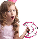 EastRock Double Row Tambourine,Metal Jingles Hand Held Percussion-Half Moon Tambourine for Adults, KTV, Party Pink by TinyTreasures Baby Boutique