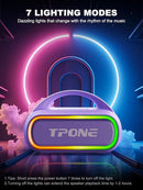 TPone Portable Bluetooth Speaker, 30W (Peak) Wireless Speaker for Outdoor, Up to 12H Playtime, IPX5 Waterproof with Light, TWS Pairing, for Home/Party/Outdoor/Beach, Birthday Gift (Chilled Lilac) by TinyTreasures Baby Boutique