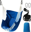 Chihee Hammock Chair Hanging Swing 2 Pillows Included,Strong Webbing Straps and Hooks for Easy Hanging Soft Cotton Hanging Chair Side Pocket Tassel Chair Comfort Indoor Outdoor Royal Blue by GreenHaven Gardens
