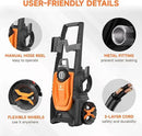 Giraffe Tools Electric Pressure Washer, 2400 PSI 2.3 GPM with 4 Quick-Connect Nozzles, 20FT Hose & Foam Cannon, Powerful Washer for Cars/Road/Driveways/Fences by GreenHaven Gardens