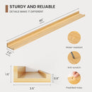 Picture Ledge Shelf, Solid Pine Wood Floating Shelves Set of 2, 40 Inches Nursery Book Shelves for Toys Storage, Kids Bookshelf Wall Mounted for Living Room Bedroom Decor Books Photo Frames, Natural by TinyTreasures Baby Boutique