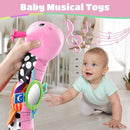 Baby Toys 6-12 Months Music Caterpillar Infant Toys Stuffed Animals 0-3-6 Months Teething Tummy Time Sensory Toys with Mirror Rattle&Pull String for Boys Girls Birthday Gifts|Candy Pink,Leafy by TinyTreasures Baby Boutique