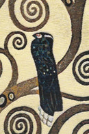 C Charlotte Home Furnishings Inc Lebensbaum Bird Belgian Cushion Cover | Pure Cotton Decorative Cushion Case | Cushion Cover for Indoor Use | 17x17 Inch Cushion Cover for Living Room I By Gustav Klimt by CozyNest Decor