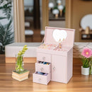 Vlando Musical Jewelry Box with Spinning Ballerina, Girls’ Jewelry Organizer for Necklaces Rings and Hair Accessories, Gift for Girls and Kids, Barely Pink by TinyTreasures Baby Boutique