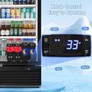 Commercial Beverage Refrigerator, 24.5 Inch 15 Cu. Ft. Drink Fridge, Display Refrigerator with Glass Door, Commercial Display Fridge with 4 Adjustable Shelves, for Shops, Restaurants, Bars