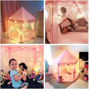 Princess Castle Tent for Girls Fairy Play Tents for Kids Hexagon Playhouse with Big Fairy Star Lights Toys for Children or Toddlers Indoor or Outdoor Games (Pink Princess Tent with Big Star Lights) by TinyTreasures Baby Boutique