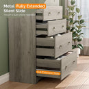 VINGLI Tall Dresser, Rustic Grey Dresser 6 Drawer Chest of Drawers, Wood Gray Dressers for Bedroom, Hallway, Home Office, 31.5" W x 15.75" D x 47.64" H by TinyTreasures Baby Boutique