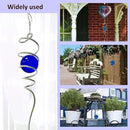 Wind Spinner Tail Gazing Ball Spiral Tail Wind Spinner Stabilizer Sun Catcher Visual Illusion in Spinning Yard Art Decor,Indoor Outdoor Garden Decoration Wind Sculptures-13 in(Dark Blue) by CozyNest Decor