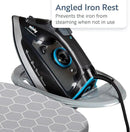 Minky Homecare Classic 4-Leg Ironing Board with Iron Rest - Freestanding Full Size Iron Board for Clothes Pressing with 43" x 14" Surface - Grey Honeycomb by CozyNest Decor