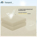 Favoyard Outdoor Chair Cushion 24 x 24 x 4 Inch Rainproof & 3-Year Fade Resistant Patio Furniture Cushions with Removable Cover and Adjustable Ties for Garden Sofa Couch Pads Set of 2, Beige by GreenHaven Gardens