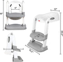 Fisher-Price™ Potty Training Seat with Step Stool Ladder, 2-in-1 Potty Training Toilet for Toddlers with Splash Guard, Anti-Slip Pads, Cushioned Seat (Gray) by TinyTreasures Baby Boutique