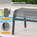 Outdoor Ottoman Set of 2, All Weather Outdoor Foot Stool with Supportive Textliene and Metal Frame, Stackable Oversized Outdoor Foot Rest for Furniture Patio Garden Pool, Grey by CozyNest Decor