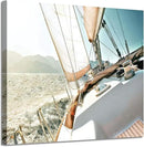 ARTISTIC PATH Sailboat Picture Seascape Wall Art: Nautical Artwork Print on Canvas Painting for Bedrooms (16" W x 11" H,Multi-Sized) by CozyNest Decor