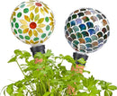 Plant Watering Globes Mosaic Self Watering Spikes 2 Pack for Indoor Outdoor Plants Automatic Plant Waterer Plant Watering Devices for Vacations Pot by GreenHaven Gardens