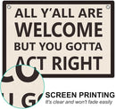 Welcome Sign Funny Welcome Banner, Trendy Retro Wall Hanging, Wall Decor, Banner Flag, Wall Flag Classroom Playroom Home Entryway Living Room Office Decor, Banner for Room, Black and White by TinyTreasures Baby Boutique