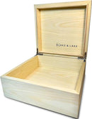 Blake & Lake Wooden Box with Hinged Lid - Solid Maple Wood Eco Box - Wood Storage Box with Lid - Wooden Keepsake Box - Decorative wooden boxes with lids (Maple) by CozyNest Decor
