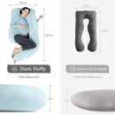 MOON PARK Pregnancy Pillows for Sleeping - U Shaped Full Body Maternity Pillow with Removable Cover - Support for Back, Legs, Belly, HIPS - 65 Inch - Aquamarine by TinyTreasures Baby Boutique