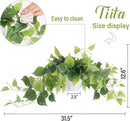 Tiita 2 Pack Fake Plants Artificial Scindapsus Aureus in Pots, Realistic Fake Greenery Potted Plants for Home Office Desk Window Sill Bathroom Bedroom Outdoor Indoor by CozyNest Decor