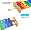 MUSICUBE Xylophone with Harmonica for Kids Orff Instruments Wooden Xylophone with Mallets Toddler Baby Musical Instrument Educational Music Toys Christmas Day Gifts for Boys Girls by TinyTreasures Baby Boutique