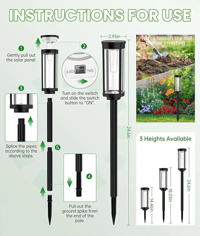 Bright Solar Lights Outdoor 6 Pack, Solar Pathway Lights Waterproof IP65, Auto On/Off Walkway Landscape Lighting, Long Lasting Outdoor Light for Walkway Landscape Path Yard Lawn Patio Decor, photo 8 of 8