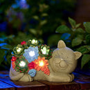 Garden Outdoor Decor Statues: Figurine with Solar Light Decorations Ornaments Patio Art Balcony - Birthday Gifts for mom Grandma Women by GreenHaven Gardens