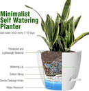12/10/9 inch Large Self Watering Pots, Plant Pots with Mesh Drainage Holes for Indoor Outdoor Garden Plants, Flower Pots with Removable Deep Reservoir, Set of 3 Plastic Planters, White by CozyNest Decor