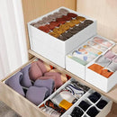 6 Pack Sock Underwear Drawer Organizer Dividers, 58 Cell Foldable Fabric Dresser Closet Organizers and Storage Bins for Clothing, Baby Clothes, Bra, Panty, Scarf, Ties (White) by CozyNest Decor
