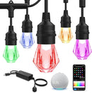 XMCOSY+ Smart Outdoor String Lights - 64ft RGBCWIC Patio Lights with 24 Color Changing Bulbs, LED String Light for Outside Backyard Bistro Party, APP WiFi Control, Work with Alexa, IP65 Waterproof by CozyNest Decor