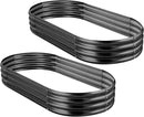 Land Guard 2Pcs Galvanized Raised Garden Bed Kit, 10×4×1ft Galvanized Planter Raised Garden Boxes Outdoor, Oval Large Metal Raised Garden Beds for Vegetables (Dark Grey) by GreenHaven Gardens