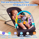 Baby Stroller Arch Toys, Crib Mobile for Infants Adjustable Bassinet Mobile with Universal Clamp, Activity Toy Bar for Bouncer Newborn CarSeat Stroller Toy Sense Toys for Baby 0 6 12 Months by TinyTreasures Baby Boutique