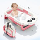 Foldable Baby Bathtub, Lightweight Bathtub for Infants to Toddlers with Soft Cushion & Thermometer, Portable Baby Tub Newborn to Toddler 0-36 Months(Pink) by TinyTreasures Baby Boutique