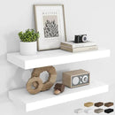 RICHFOCUS 24Inch Floating Shelves for Wall 2 Pack Shelves for Bedroom|Kitchen|Bathroom Wall Mounted Rustic Wood Floating Shelf with Invisible Brackets for Books|Storage|Decor, White by CozyNest Decor