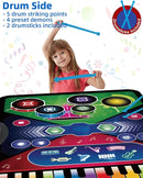 SUNLIN 2-in-1 Music Jam Mat, Music Learning Toy for Boys Girls 3-6, Drum Set + Piano Mat, Toddler Birthday Gift 3 4 5 6 Years, Record & Playback, Built-in Songs, 8 Instrument Sounds, Volume Control by TinyTreasures Baby Boutique