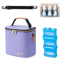 Breastmilk Cooler Bag with Ice Pack Fits 6 Baby Bottles Up to 9 Ounce, Baby Bottle Bag with Shoulder Strap for Nursing Mom Daycare, Violet by TinyTreasures Baby Boutique