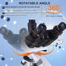 Compound Trinocular Microscope 40X-5000X Magnification, Research Grade Professional Microscope, Two Levels of Mechanical Stage LED Illumination, USB Video Camera with Microscope for Adults by TinyTreasures Baby Boutique