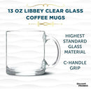 Libbey Clear Glass Coffee Mugs 13 oz. Set of 10, Bulk Pack - Perfect for Coffee, Tea, Espresso, Hot Cocoa, Other Beverages - Clear Bottom by TinyTreasures Baby Boutique