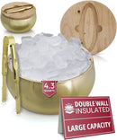 Gusto Nostro 4.1L Insulated Ice Bucket with Lid and Tongs, Double Wall Stainless Steel Ice Bucket Large, BPA Free Ice Bucket for Cocktail Bar, Keeps Champagne, Wine, Beer Chill for Parties (Gold) by CozyNest Decor