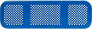 Global Industrial 46" Square Picnic Table, Perforated Metal, Blue Thermoplastic Coating, Attached Benches, 1-1/2” Umbrella Pole Hole, Outdoor-Rated, 1200 lb Capacity by GreenHaven Gardens