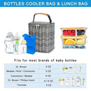 BreastMilk Cooler Bag with Ice Pack Fits 4 Baby Bottles Up to 9 Ounce, Large Baby Bottle Bag Fits for Nursing Mom Daycare by TinyTreasures Baby Boutique